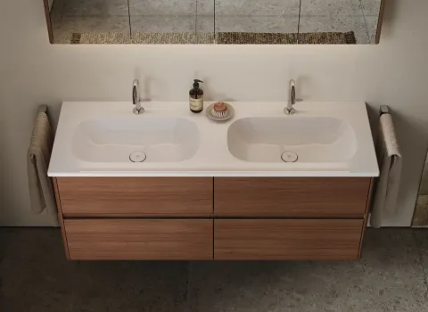Doppelwaschtisch aus der Kollektion Oteo des Herstellers burgbad.