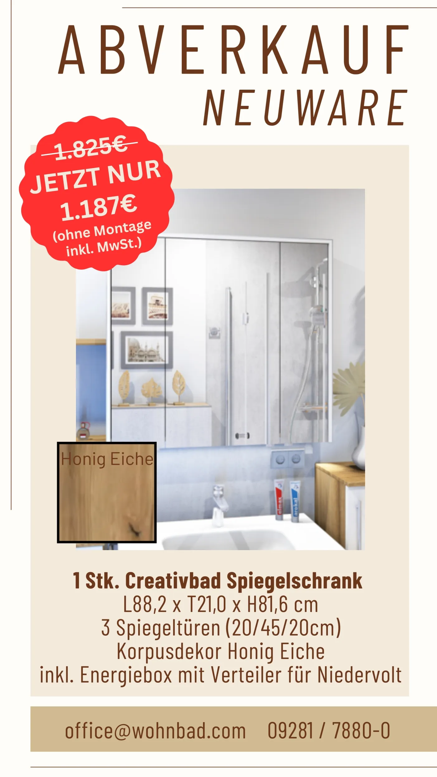 Creativbad Spiegelschrank Abverkauf 