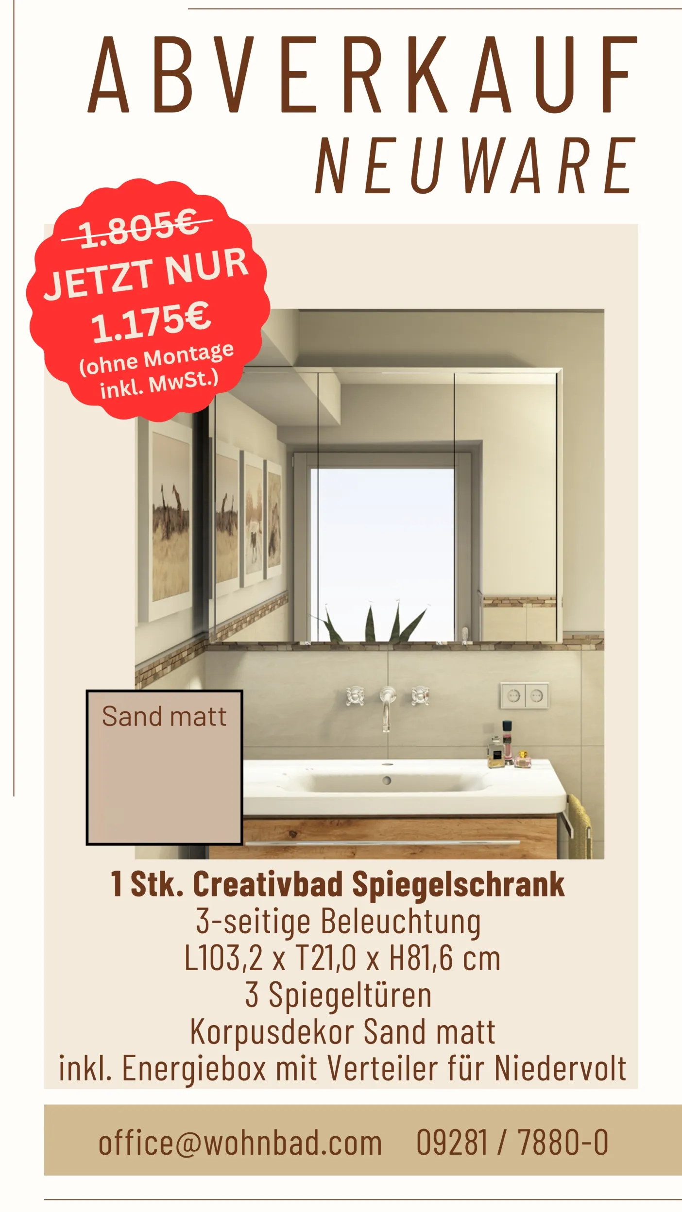 Creativbad Spiegelschrank Abverkauf 