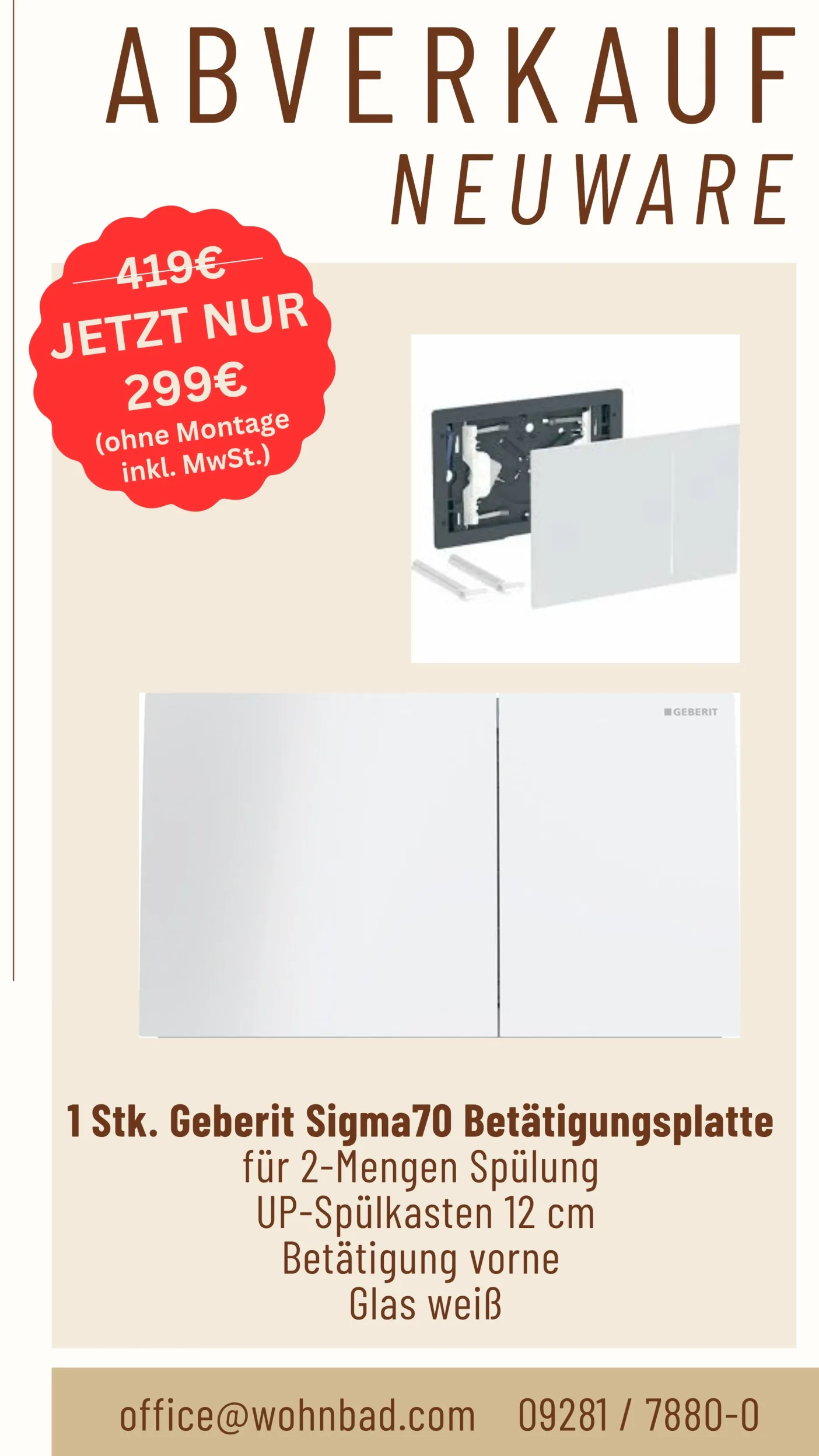 Abverkauf_Geberit:_Sigma70_Schimmel