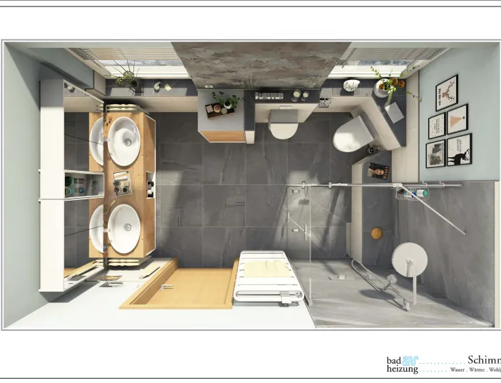 Musterplanung Badmodernisierung Vogelperspektive