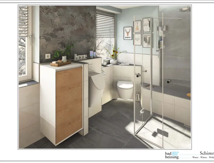 Musterplanung Badmodernisierung Ansicht WC-Anlage