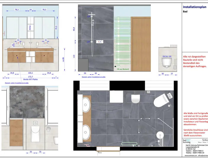 Musterplanung Badmodernisierung Installationsplan