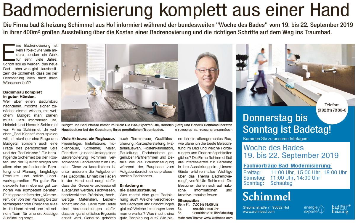 Badmodernisierung 2019 Firma Schimmel